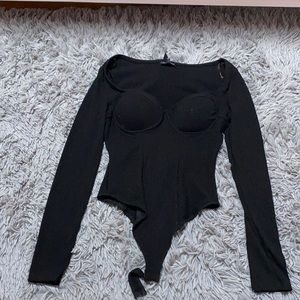 Black padded bodysuit